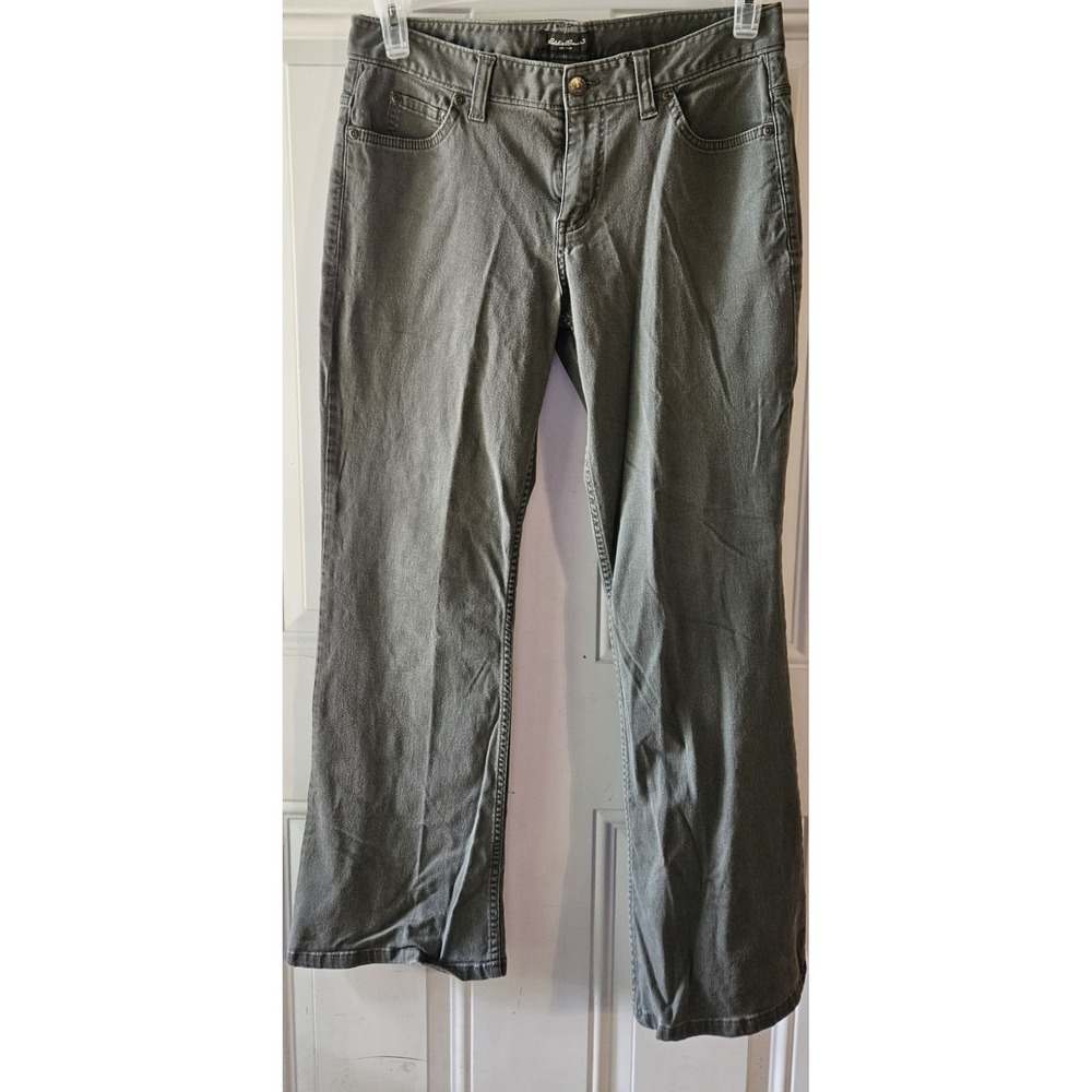 Eddie‎ Bauer Women's Gray Straight Leg Jeans Size 6S Short Stretch Denim 30x27